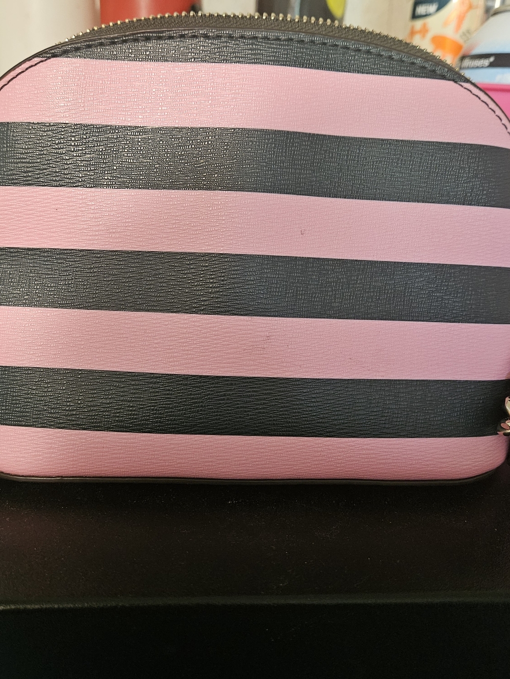 kate spade Pink and Black Striped Dome Purse - Picture 4 of 7